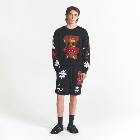 SKIMS COTTON KNIT MENS INTARSIA SHORT