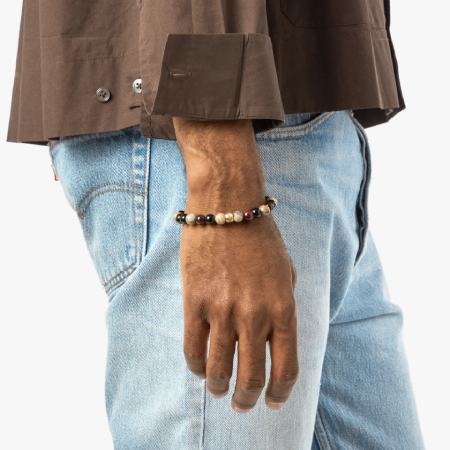 Shinola 8mm Beaded Bracelet Multi Stone